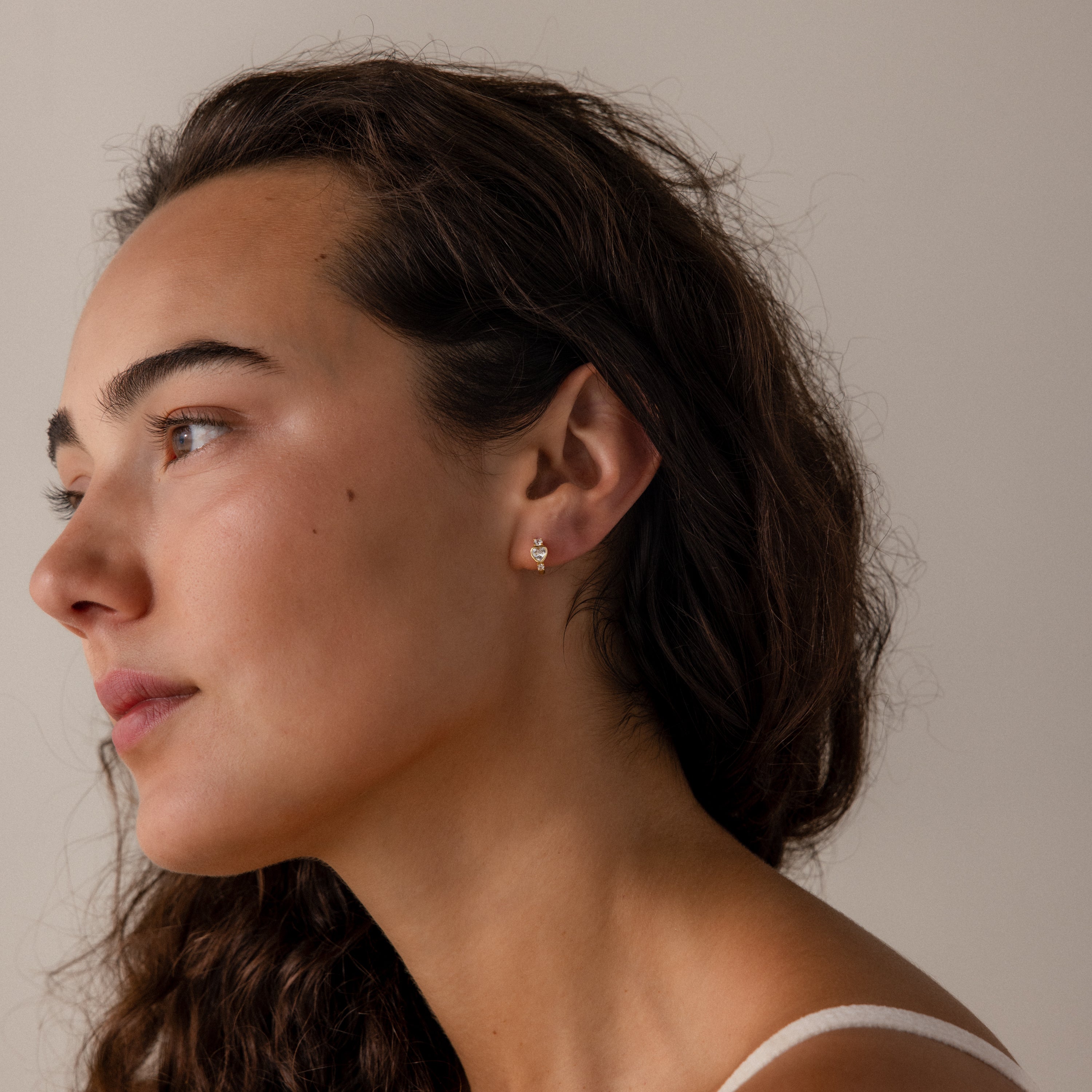 Birthday stone hoop earrings