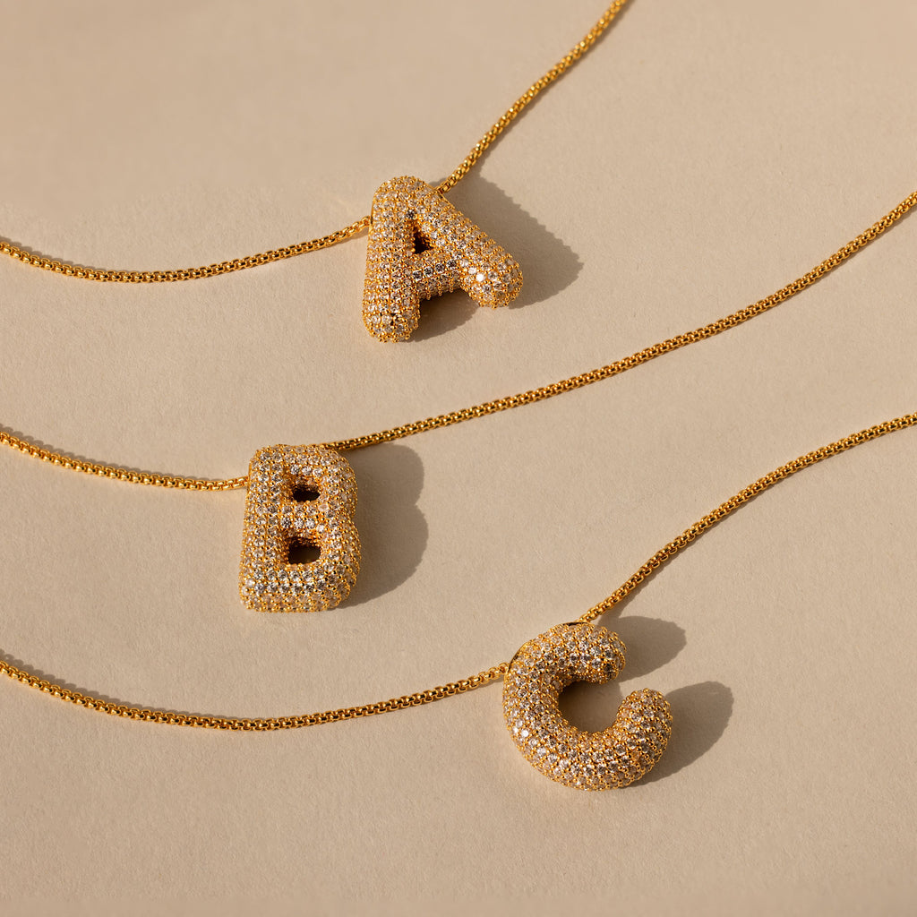 Juliet studded letter necklace