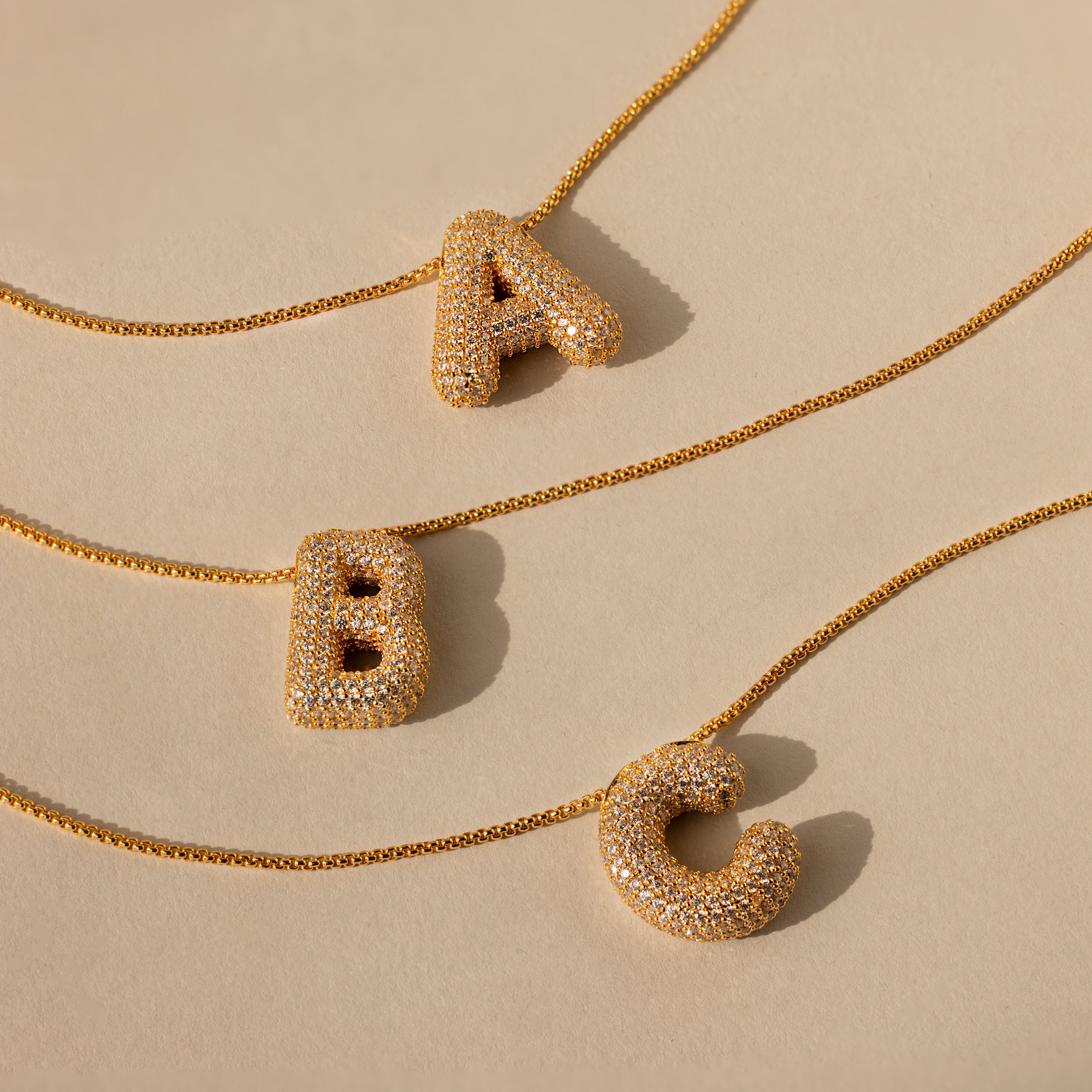 Juliet studded letter necklace