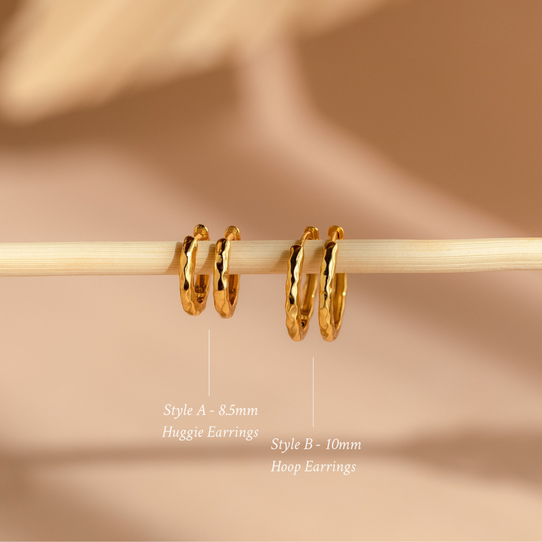 Textured Hoop Earrings Set