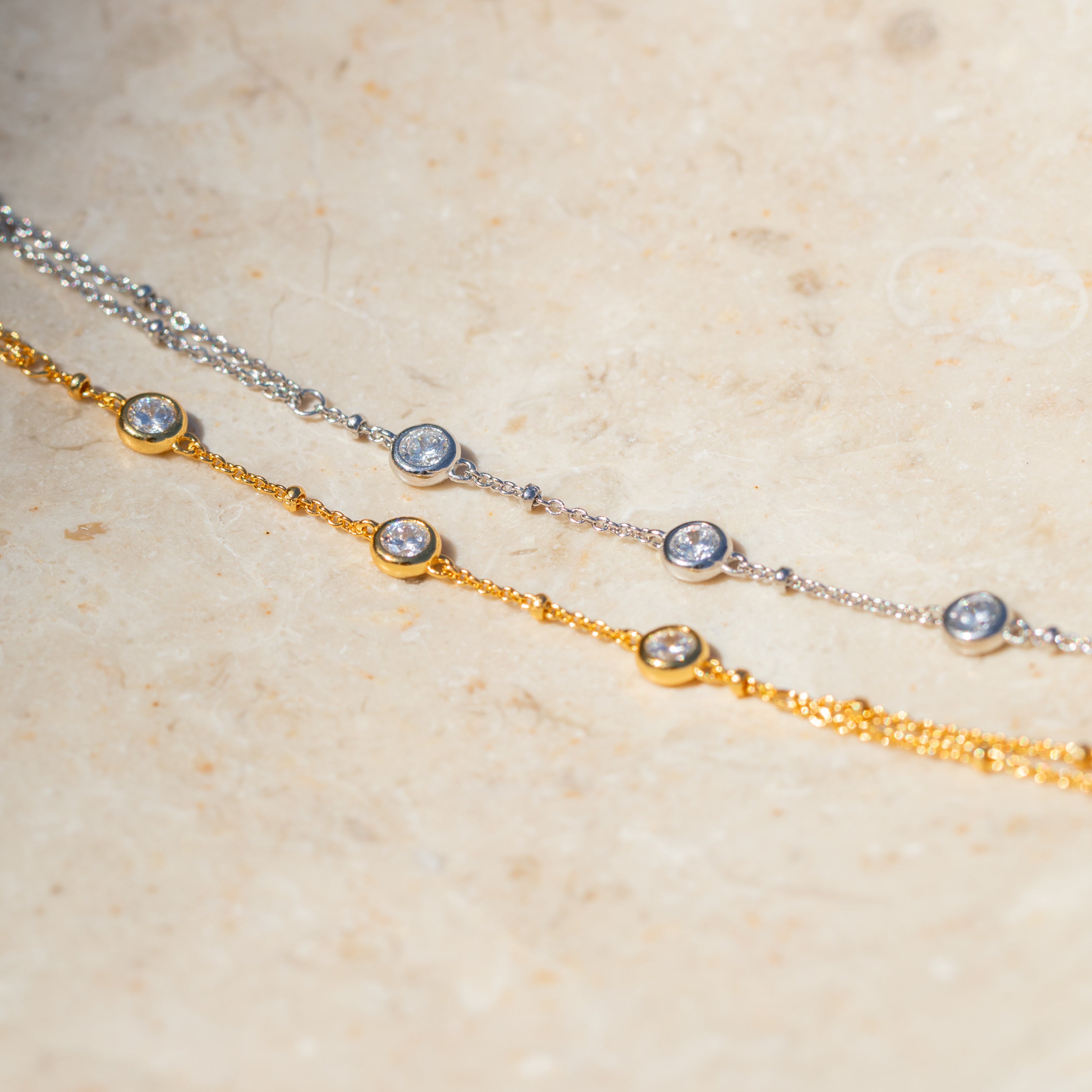 Diamond Bezel Hand Chain