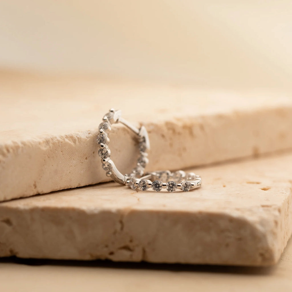 Diamond Pavé Hoop Earrings