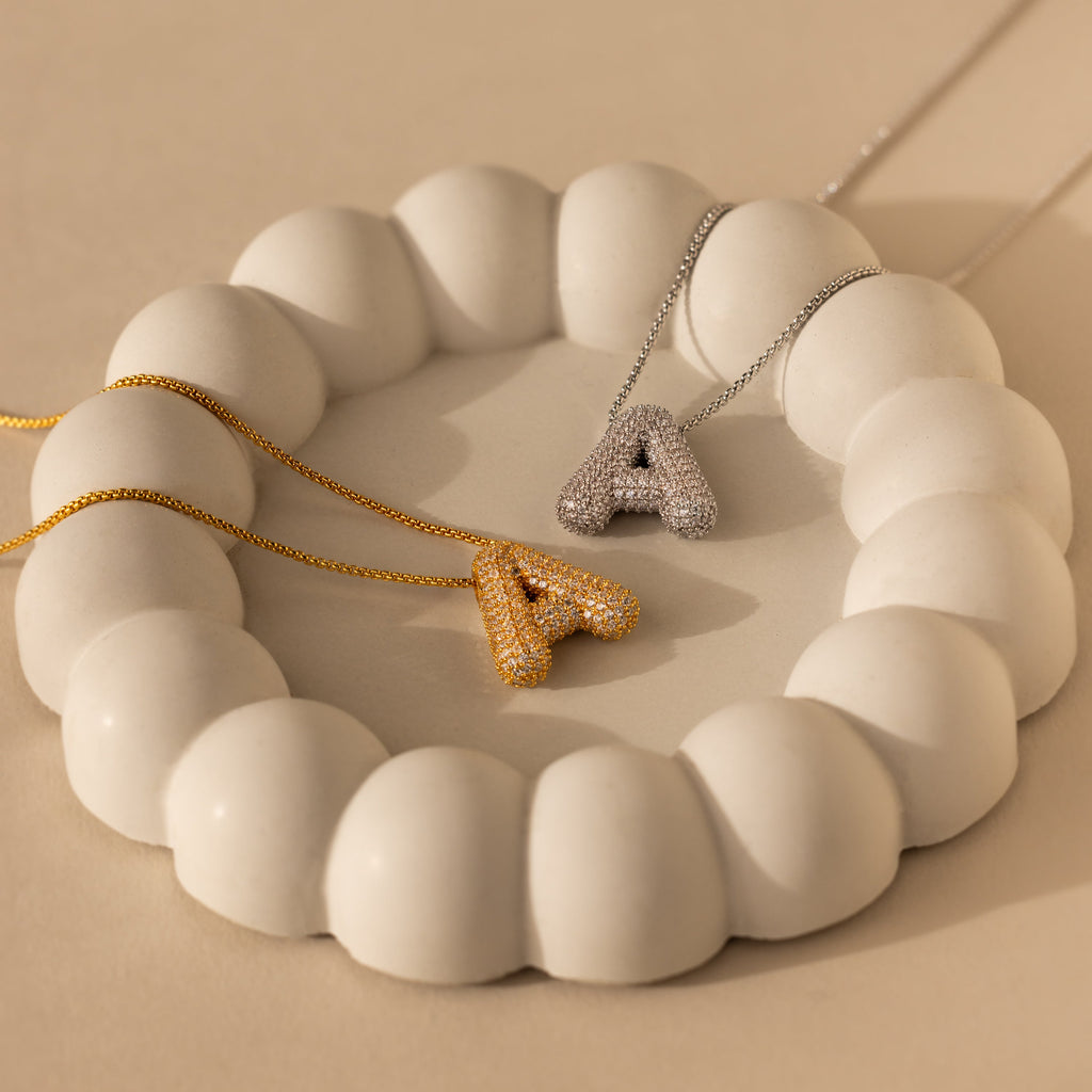 Juliet studded letter necklace