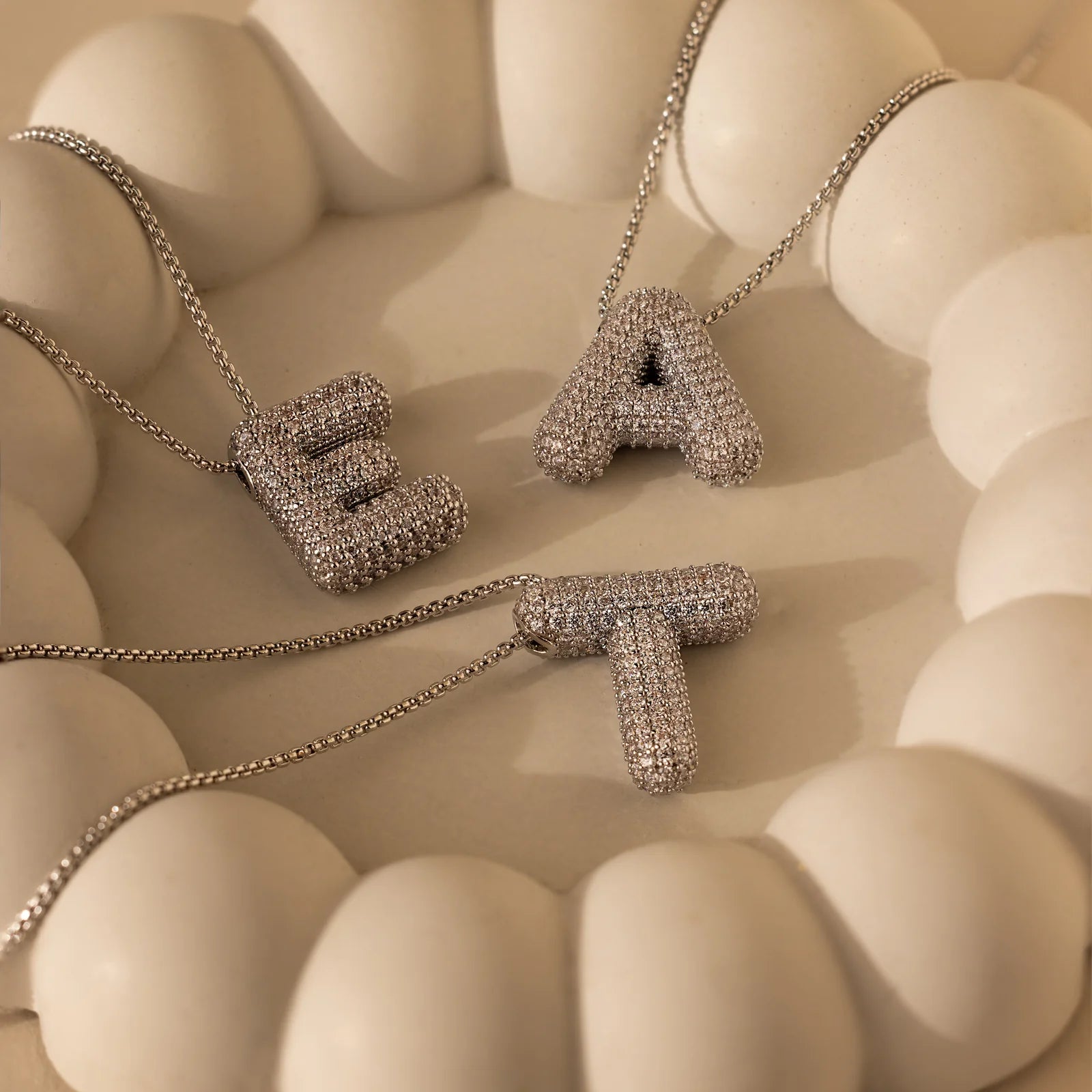 Juliet studded letter necklace