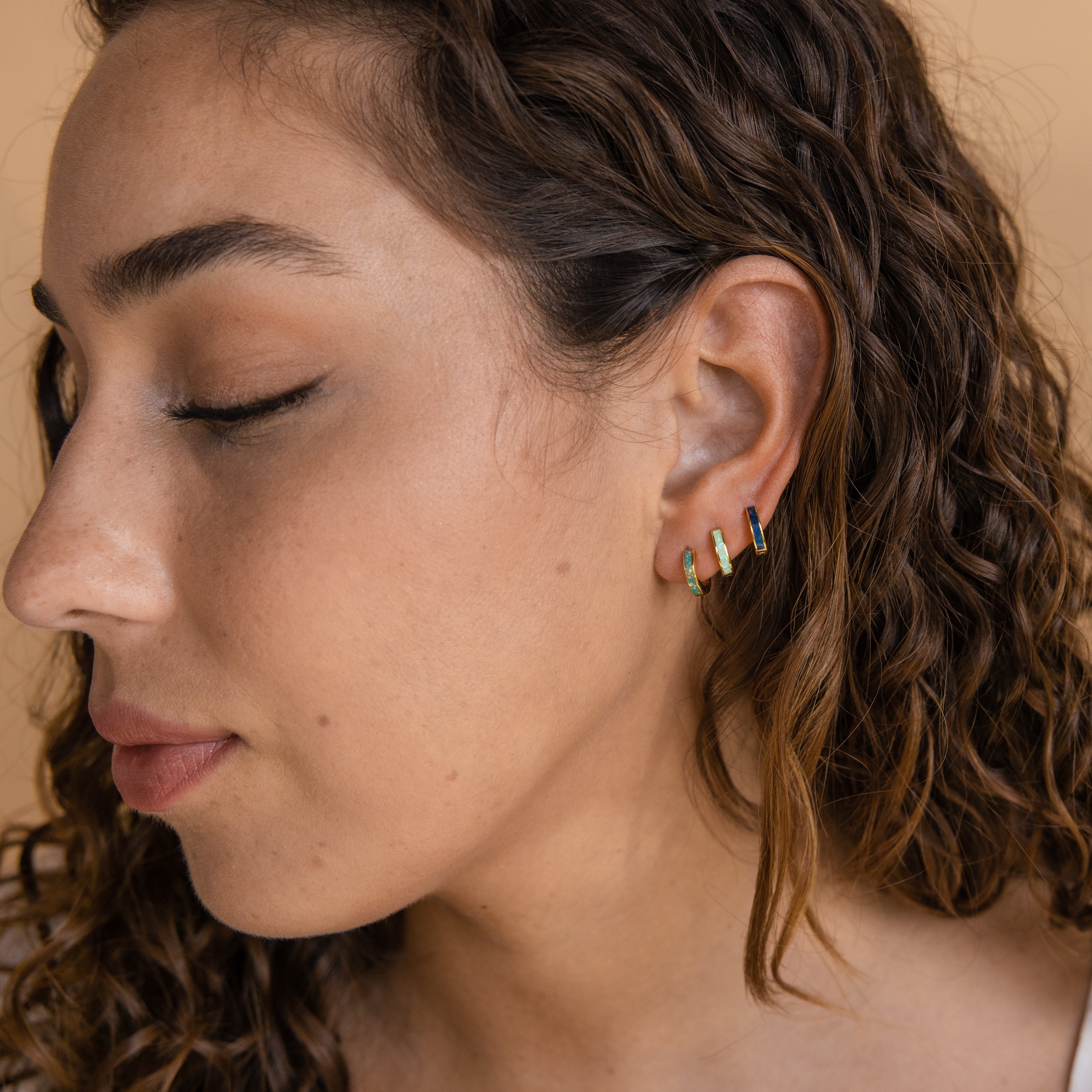 Slim Shiny Hoop Earrings