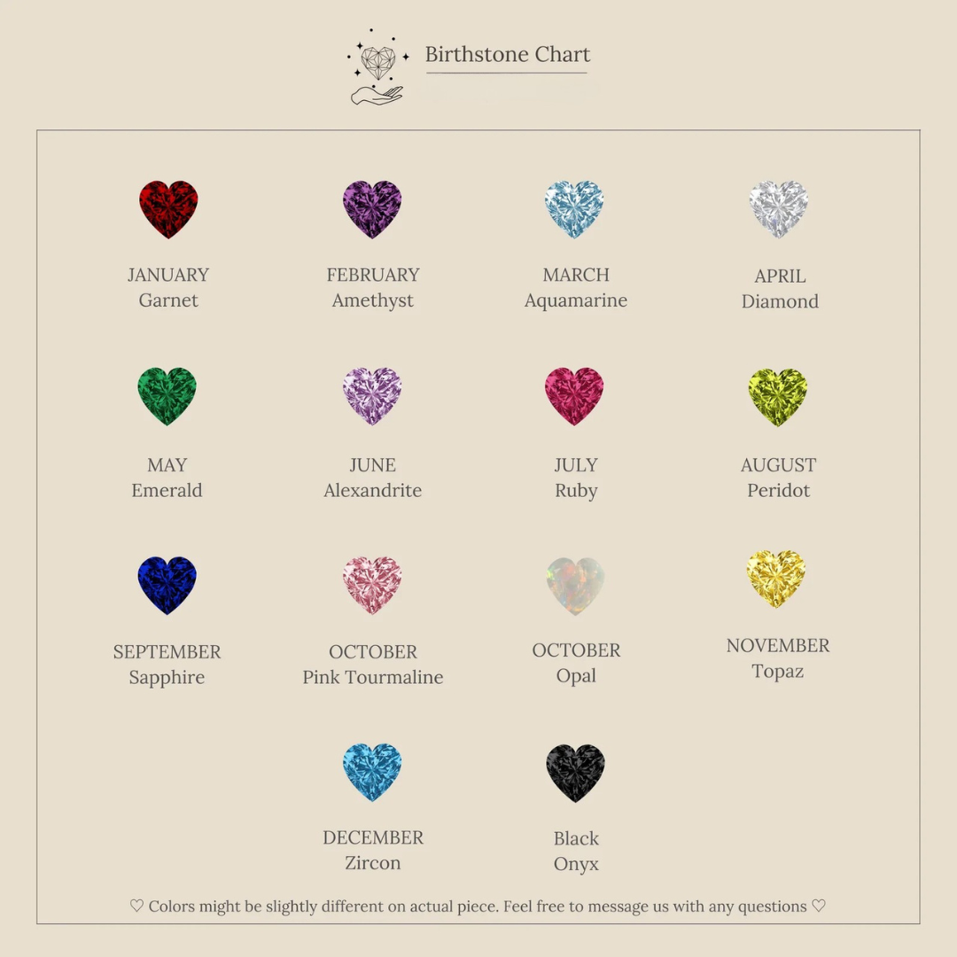 Heart ring with birthstone Lena