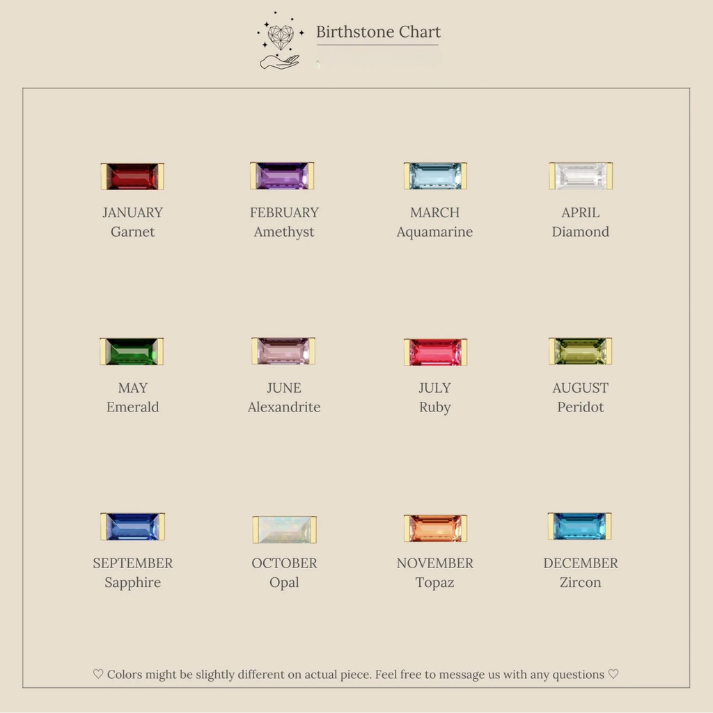 Elena necklace with birthstone.