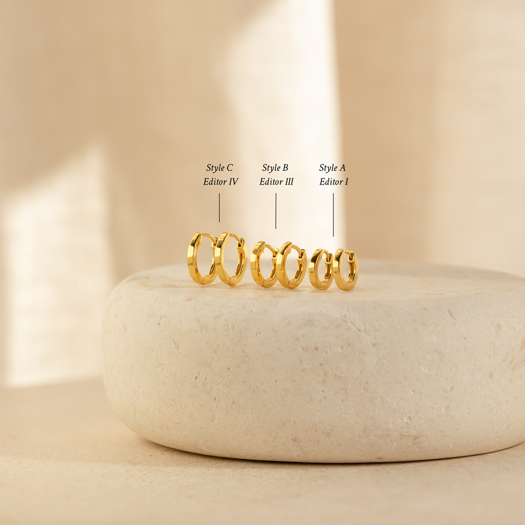 Set of hoop earrings