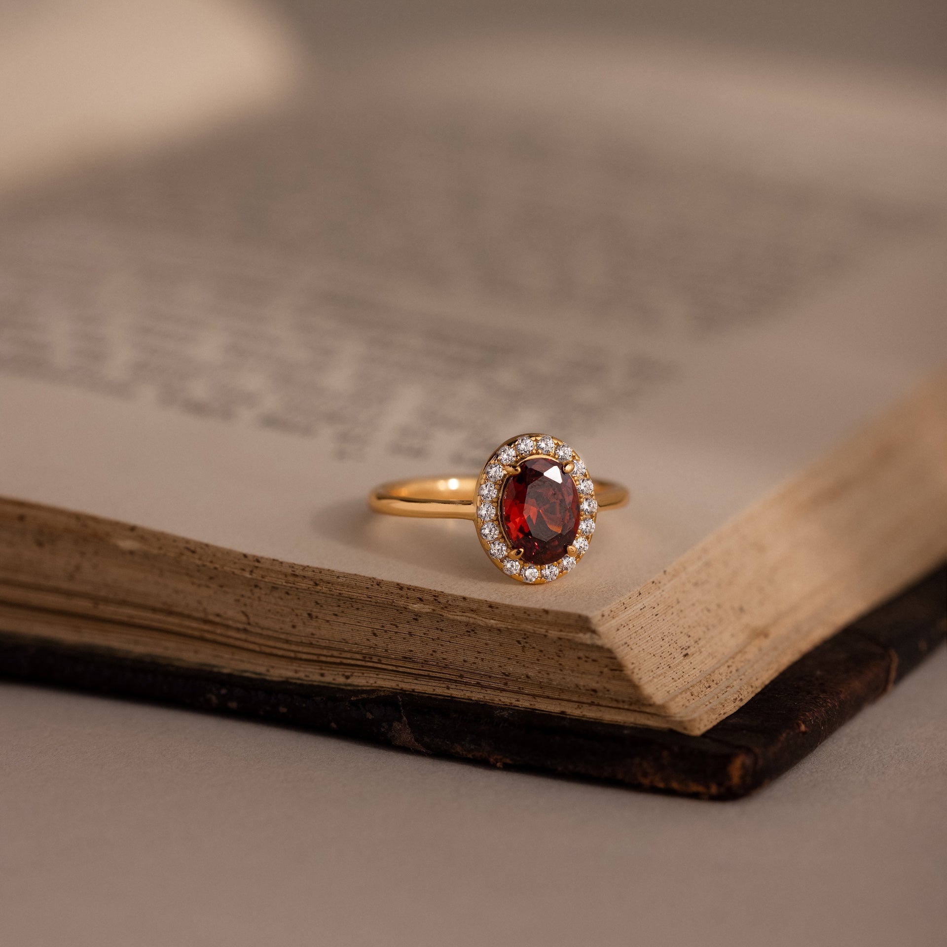Imperial Red ring with pavé