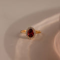Imperial Red ring with pavé