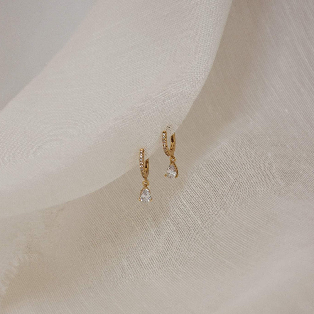 Stunning hoop earrings studded with diamonds.