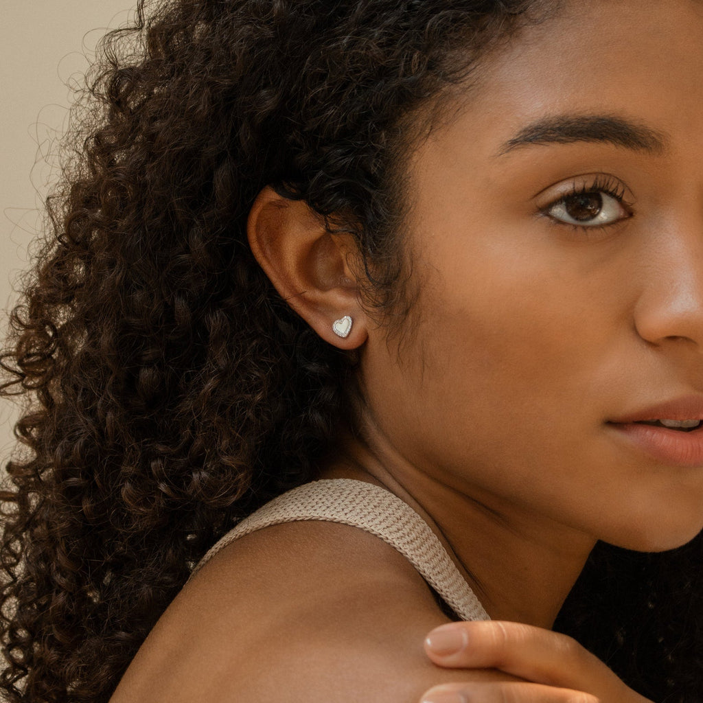 Emily Heart Pearl Earrings