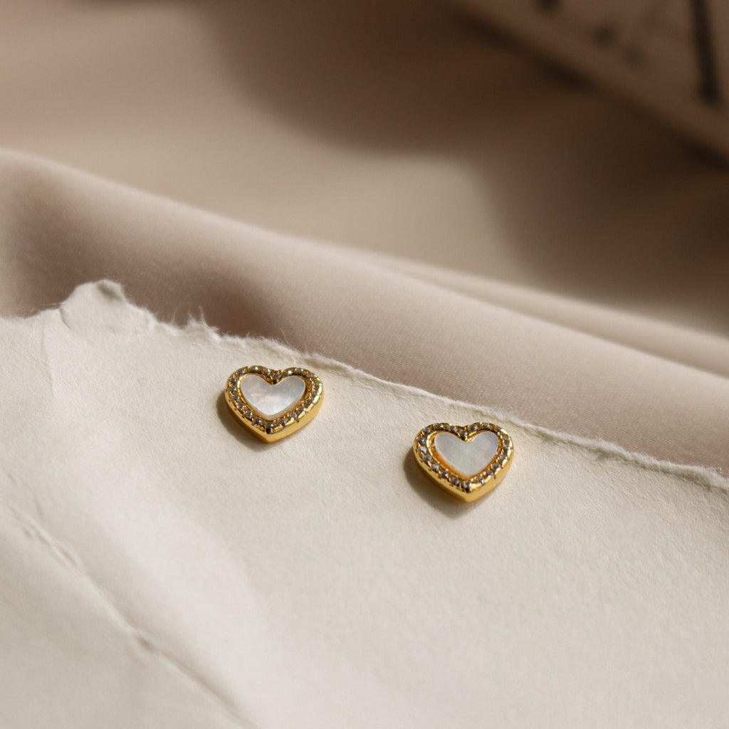 Emily Heart Pearl Earrings