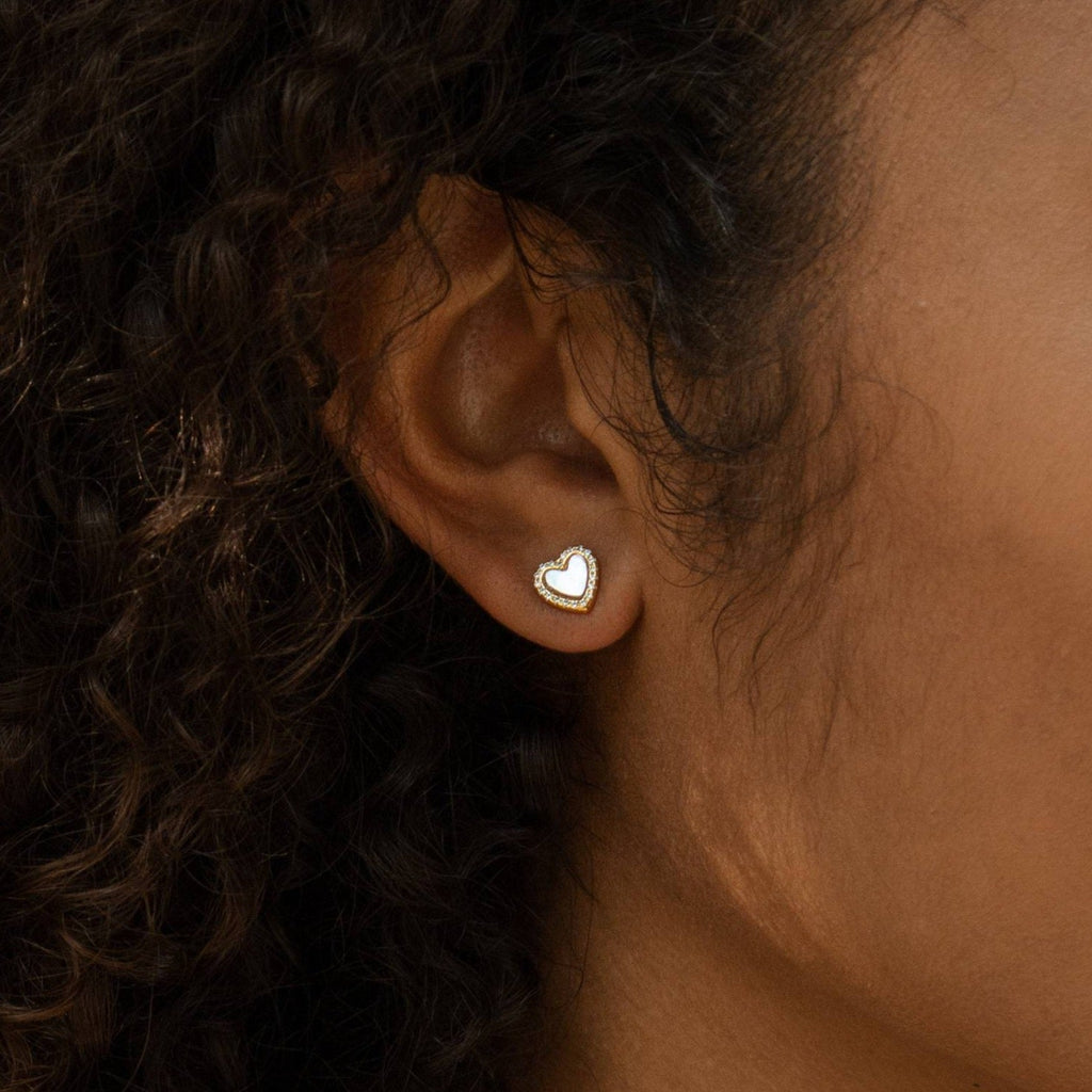 Emily Heart Pearl Earrings