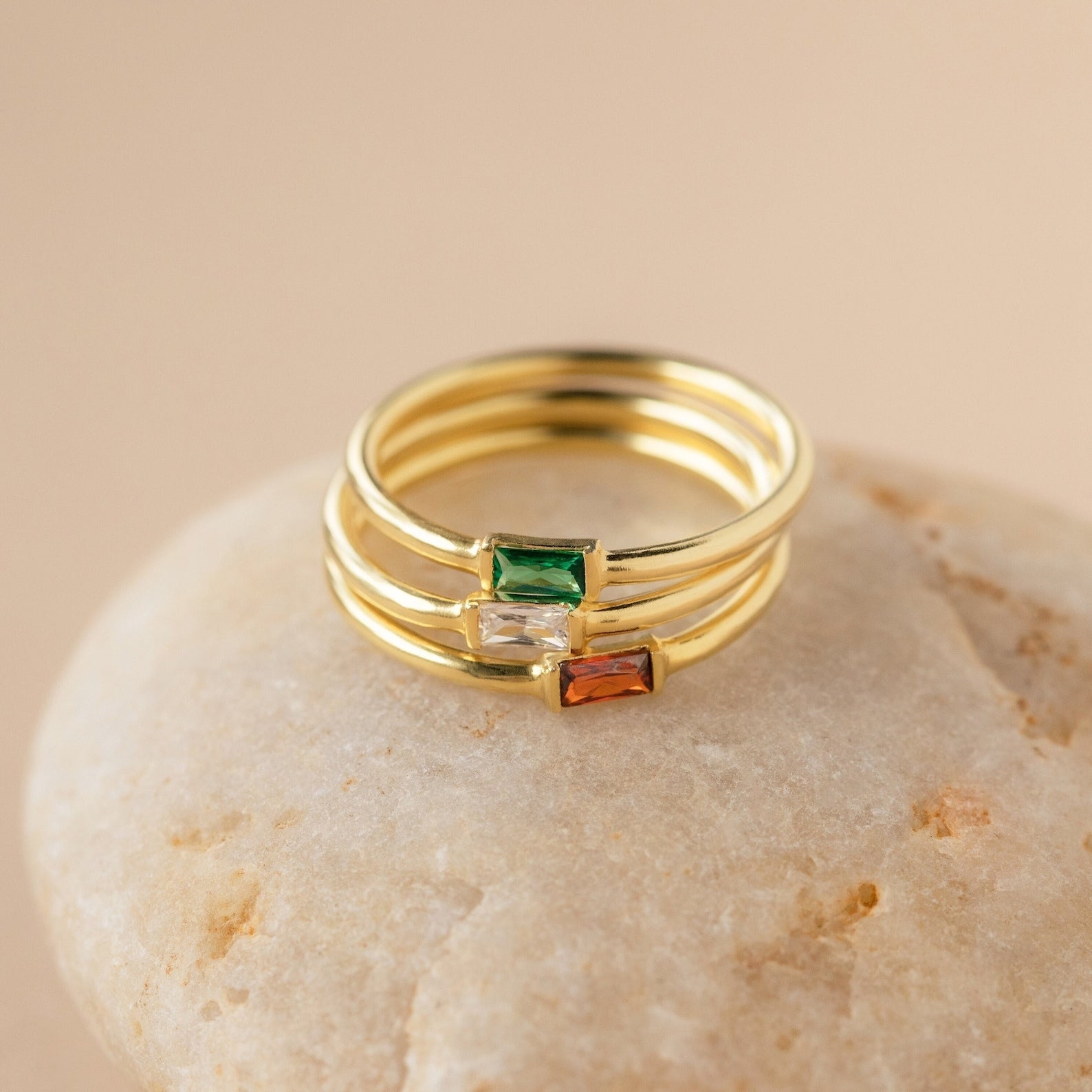 Gem of the Month Ring in Rectangular Cut