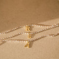 Pearl Letter Necklace with 18K Gold Finish
