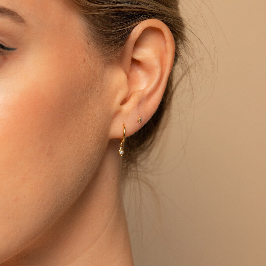 Brilliance geometric hoop earrings