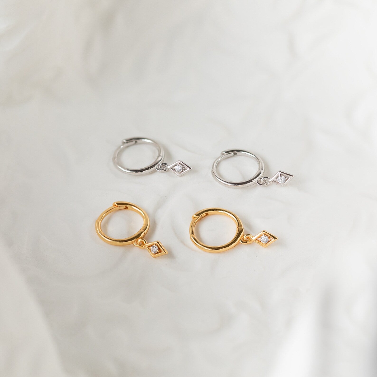 Brilliance geometric hoop earrings