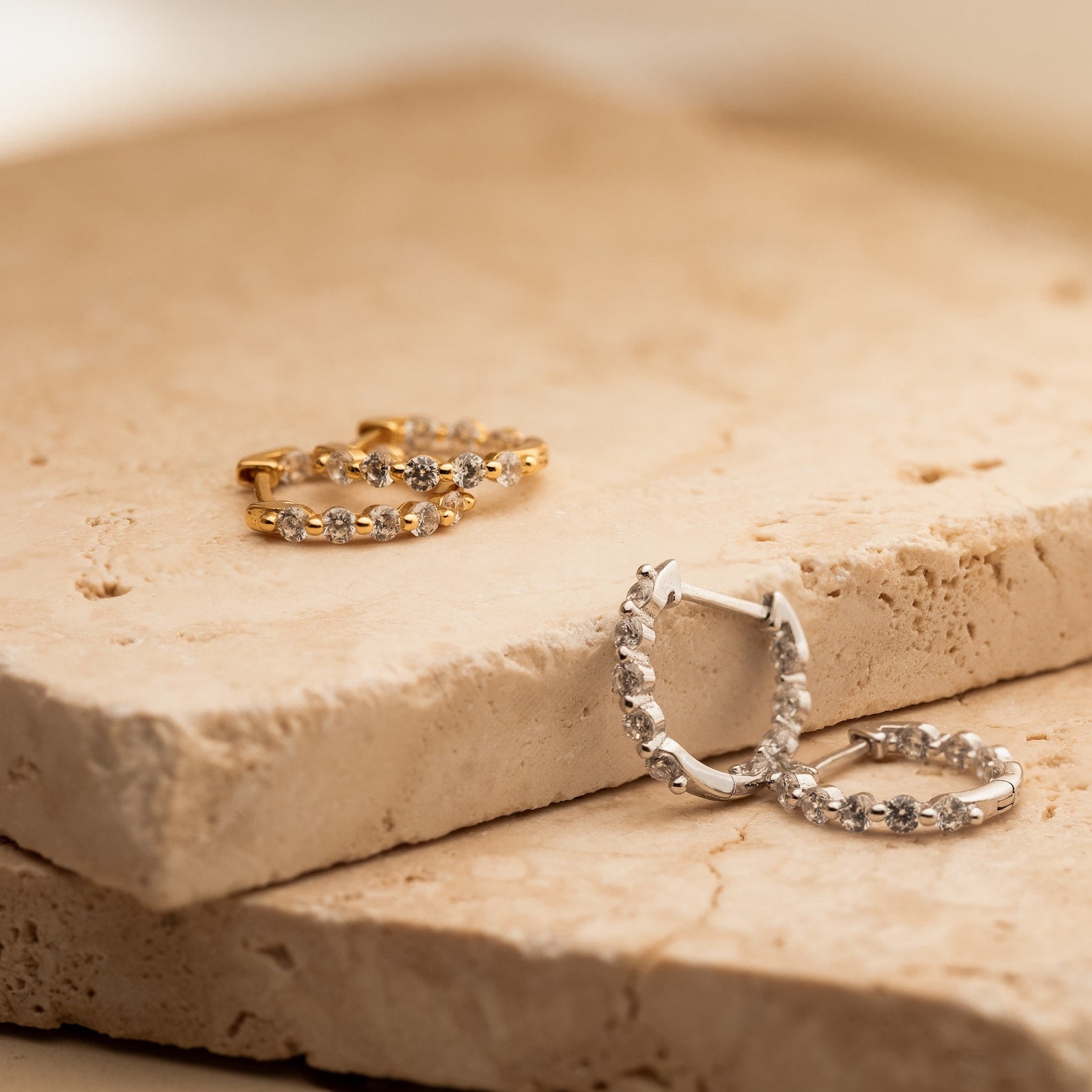 Diamond Pavé Hoop Earrings
