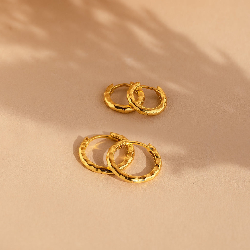 Textured Hoop Earrings Set