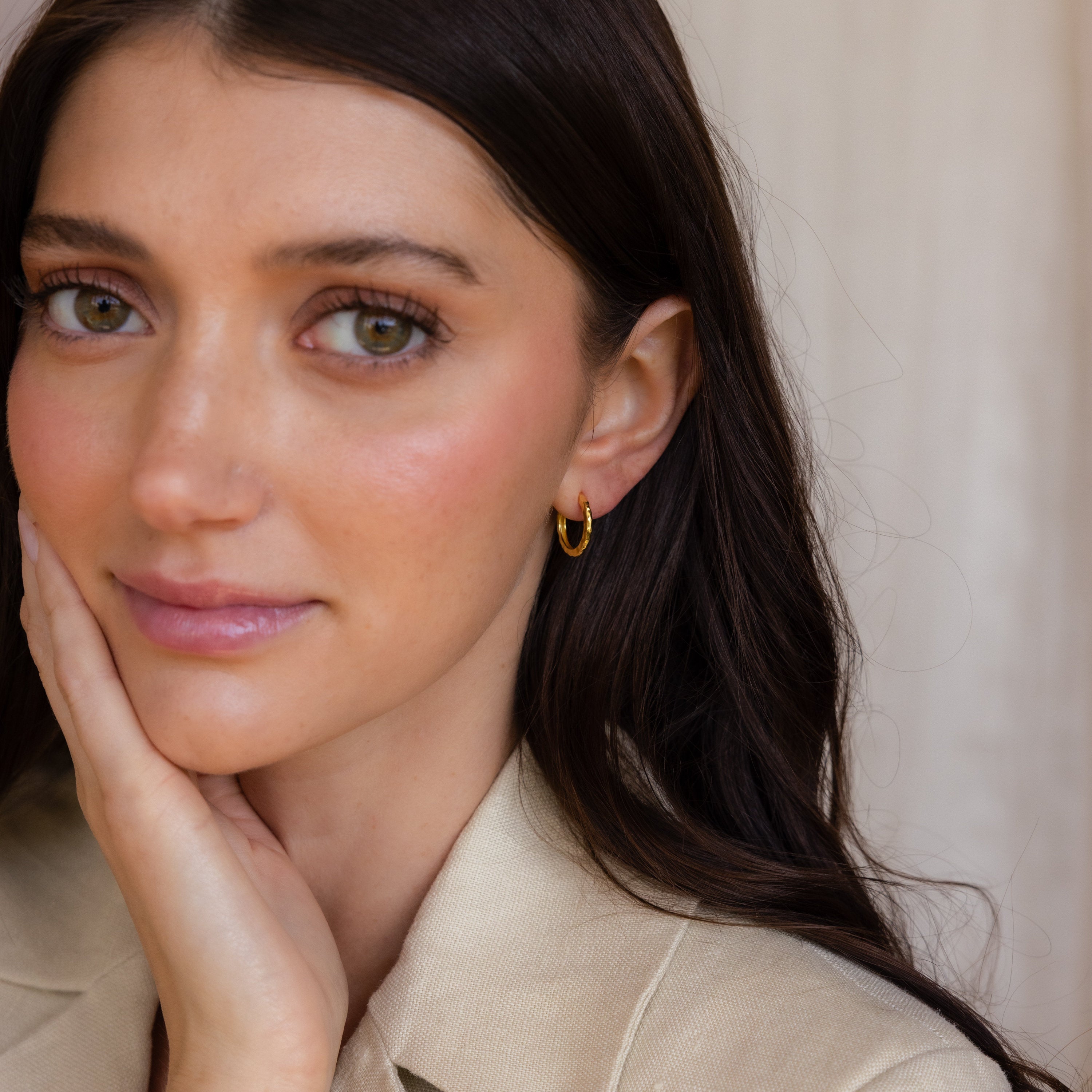 Textured Hoop Earrings Set