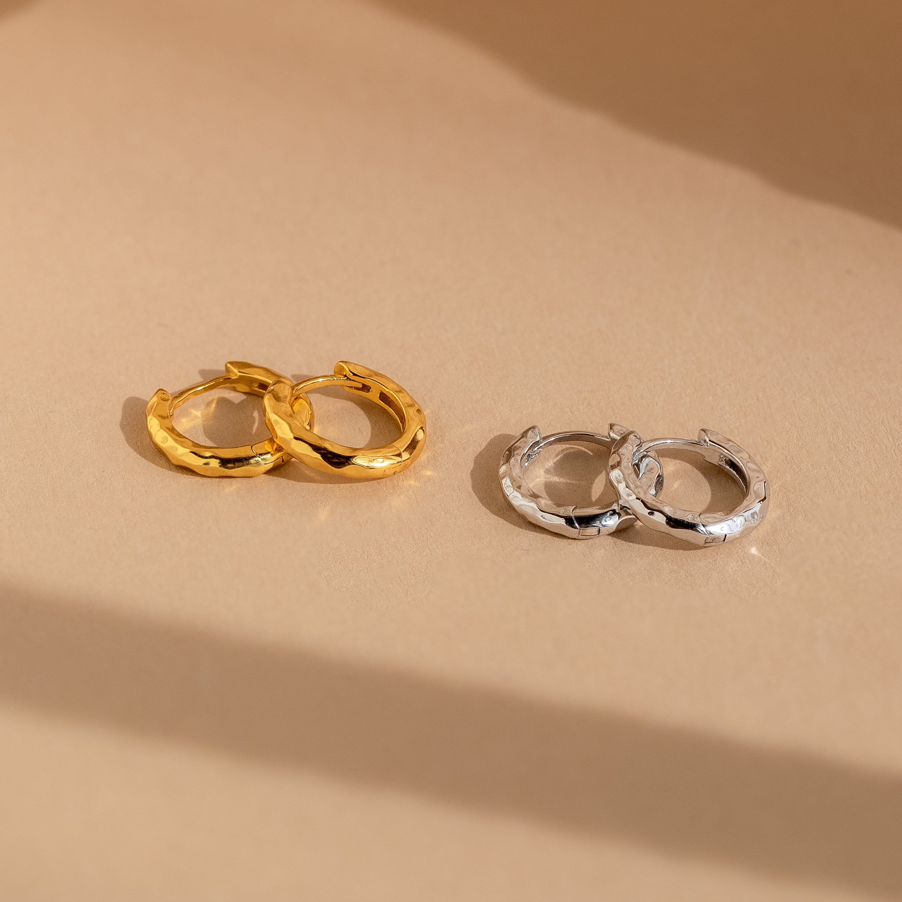 Textured Hoop Earrings Set