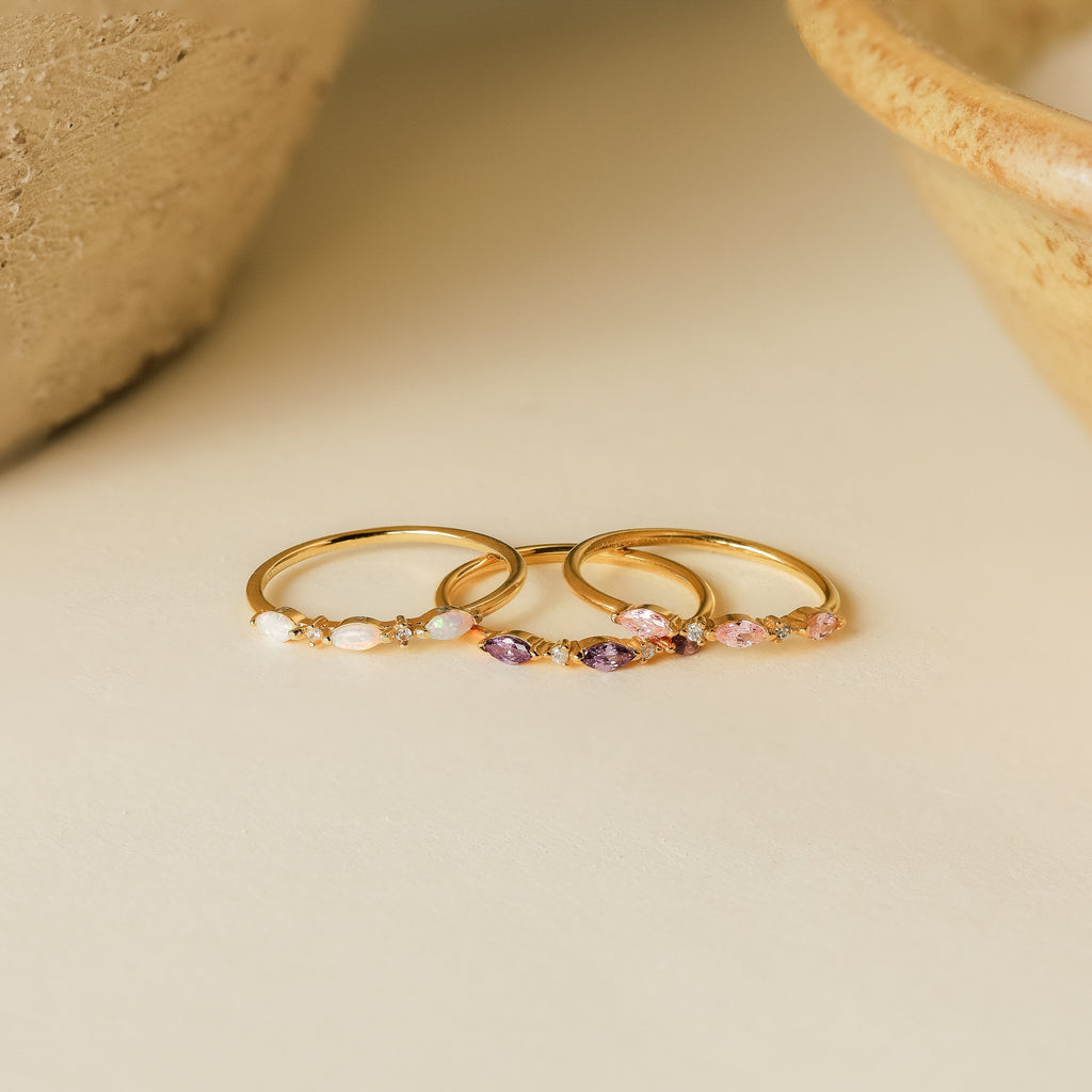 Helena Trio Ring with birthstone for the month