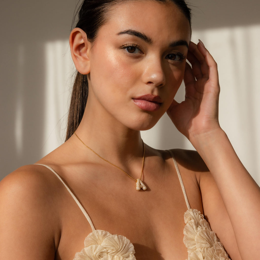 Juliet studded letter necklace