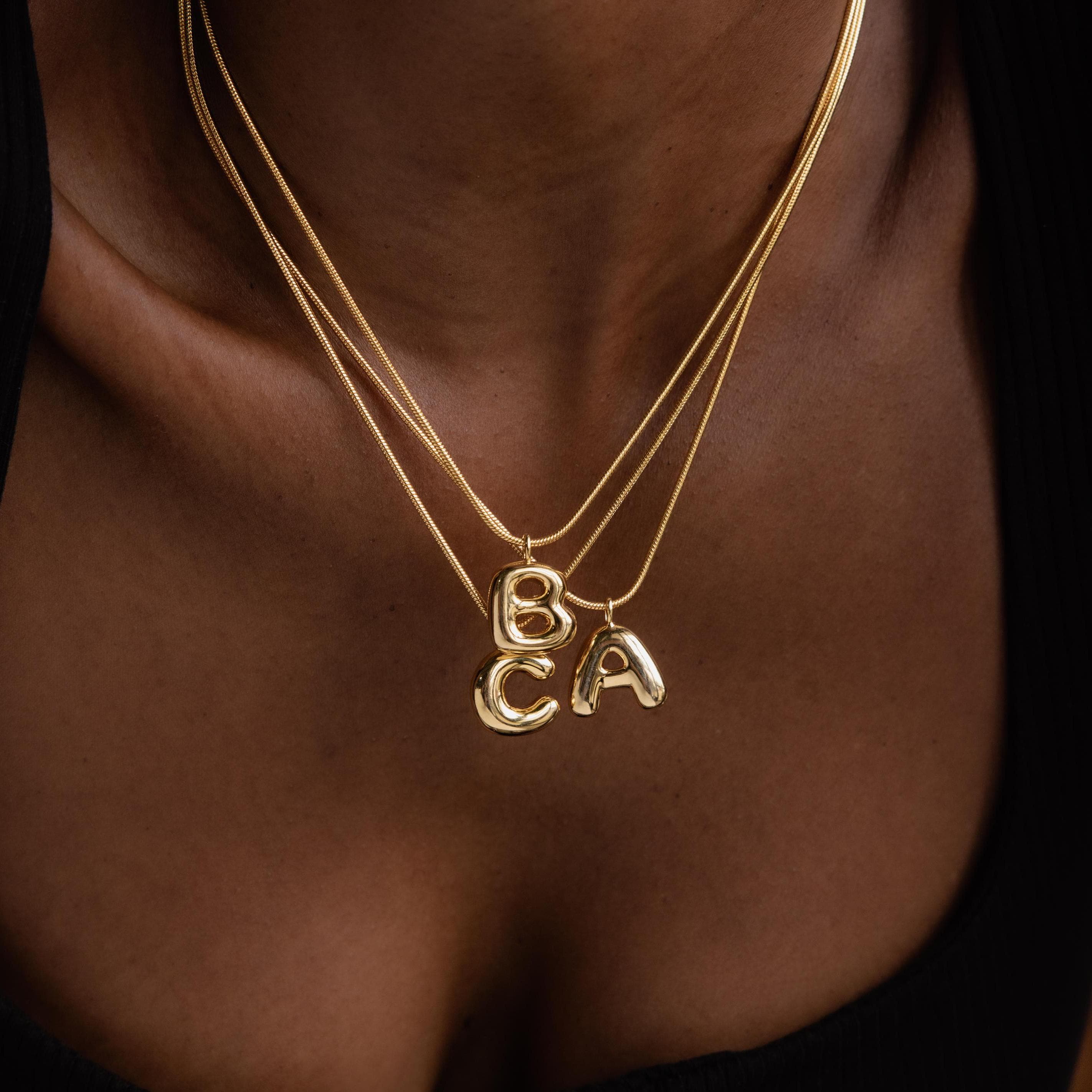 Inflated Initial Necklace