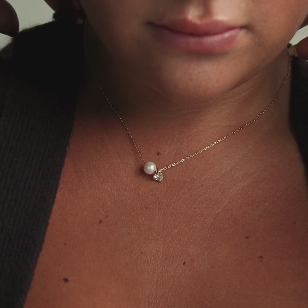 Pearl & Birthstone Necklace