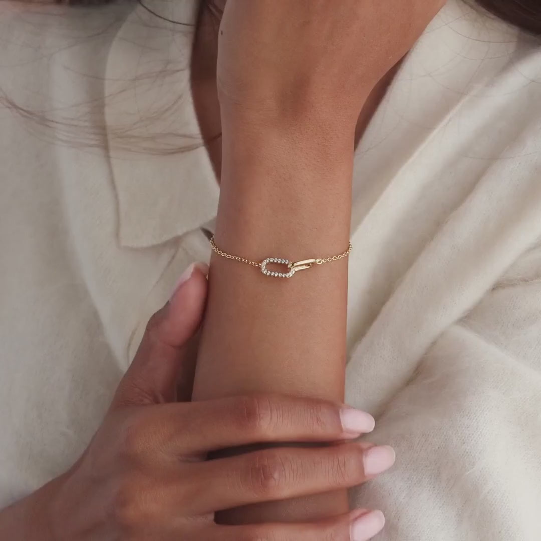 Pave Linked Pendant Bracelet