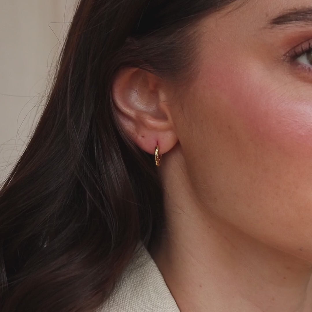 Textured Hoop Earrings Set