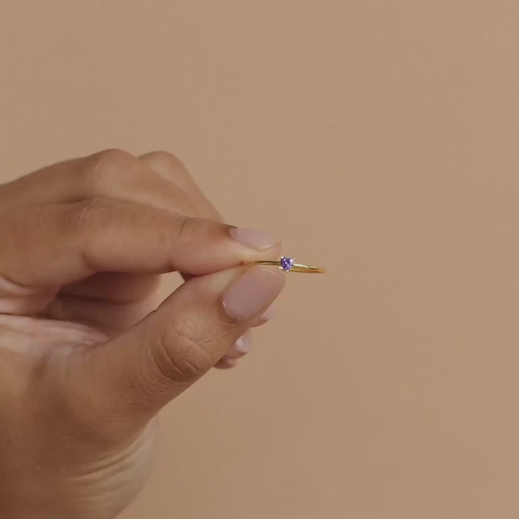 Heart ring with birthstone Lena